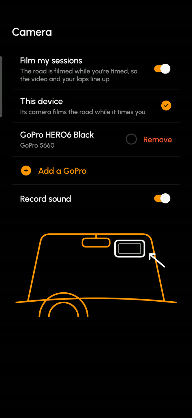 Kerbz Laps' camera settings: film my sessions with this device or a GoPro, and record sound